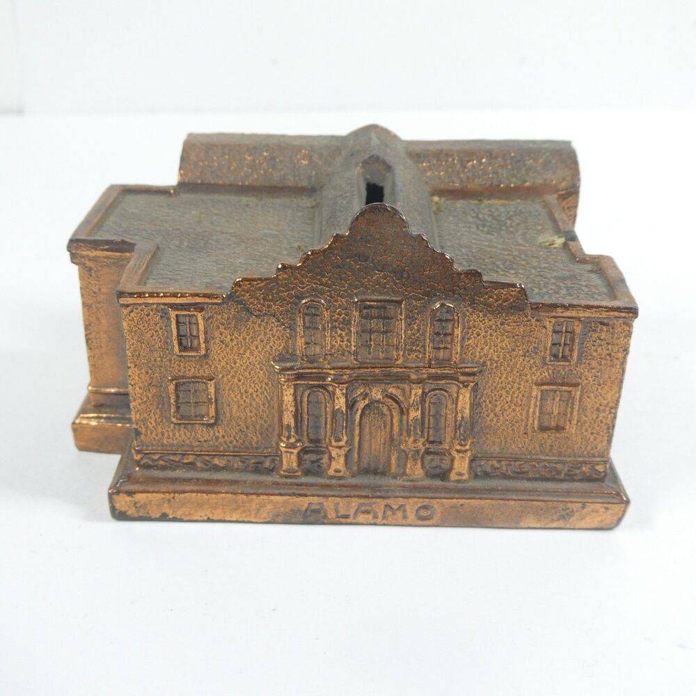 Alamo Coin Bank Vintage Cast Metal Building